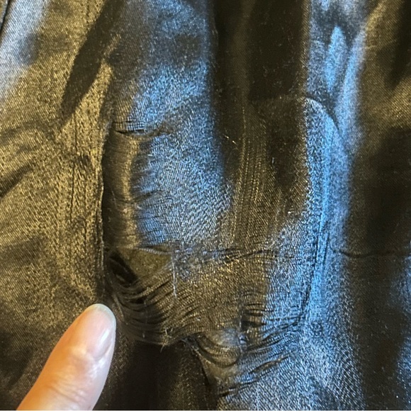 Vintage oversized buttery leather long black coat jacket puffed shoulder size M - Picture 12 of 15